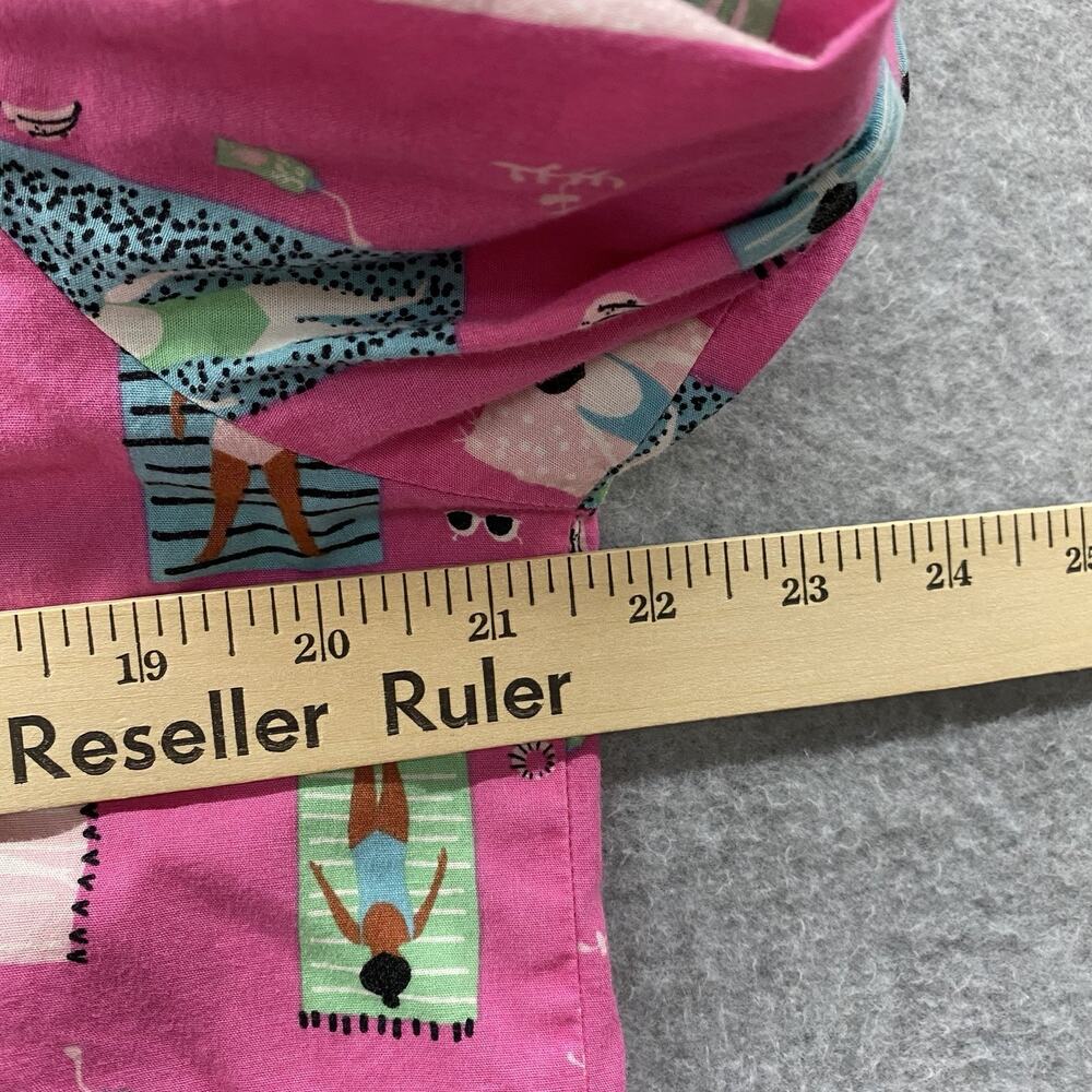 The Company Store Pajama Top M Pink Beach Pool Print Flannel Button Up Sleepwear - Picture 6 of 8